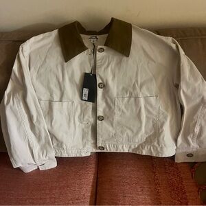 Future Collective Cream Jacket with Brown Collar